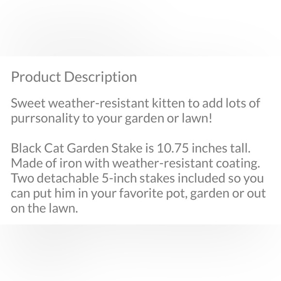 Cat Lady Box - Black Cat Garden stake NIP - Picture 6 of 6